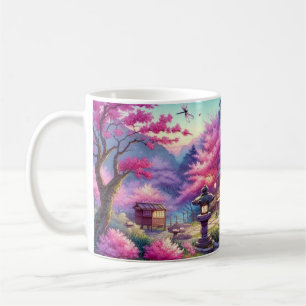 Serene Japanese Garden at Twilight Painting Kaffeetasse
