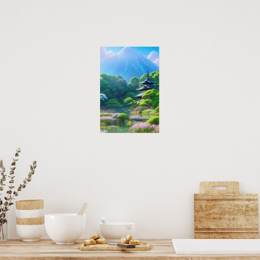 Serene Japanese Garden Poster (Küche)