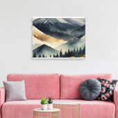 Serene Japanese Mountain Landschaft Leinwanddruck (Insitu (Wohnzimmer))