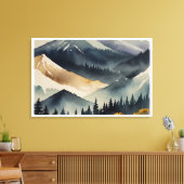 Serene Japanese Mountain Landschaft Leinwanddruck (Insitu (Wohnzimmer))