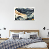 Serene Japanese Mountain Landschaft Leinwanddruck (Insitu (Schlafzimmer))