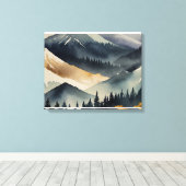 Serene Japanese Mountain Landschaft Leinwanddruck (Insitu (Holzboden))