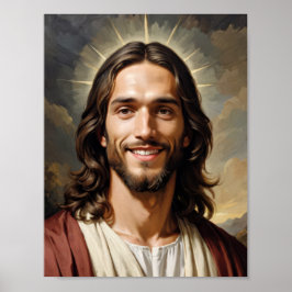 Serene Jesus Christus mit Aura Poster