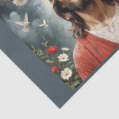 Serene Jesus Christus mit Tauben lächeln Sie an Seidenpapier (Ausschnitt)