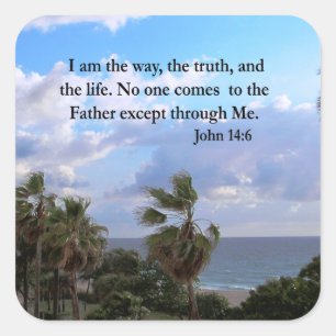 SERENE JOHN 14:6 FOTO DESIGN QUADRATISCHER AUFKLEBER