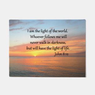 SERENE JOHN 8:12 SONNENREISE ÜBER DEM OZEAN FUßMATTE