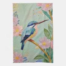 Serene Kingfisher in einem Paradies der Blumen