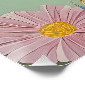 Serene Kingfisher in einem Paradies der Blumen Poster (Ecke)