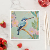 Serene Kingfisher in einem Paradies der Blumen Serviette (Beispiel)