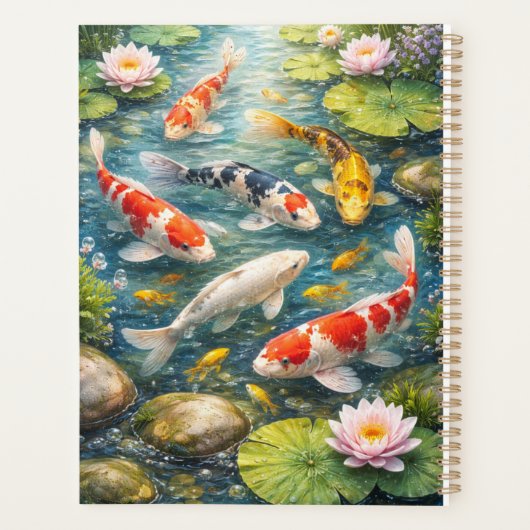 Serene Koi Fish Pond Planner Planer (Rückseite)