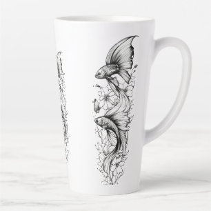 Serene Koi Pond Große Latte Tasse - 17oz