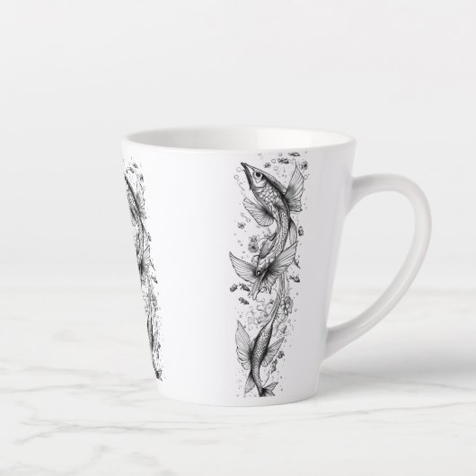 Serene Koi Pond Small Latte Tasse - 12 oz (Rechts)