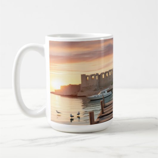 Serene Kyrenia Cyprus Sketch Watercolor | Kaffeetasse (Links)