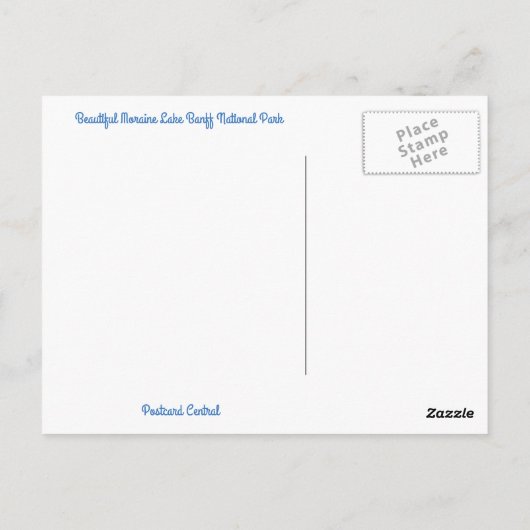 Serene Lake Moraine Banff Nationalpark Postcard Postkarte (Rückseite)