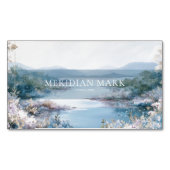 Serene Lake Pink Floral Gold Sparkle Magnetische Visitenkarte (Vorderseite)