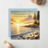 Serene Lake & Quote Mitteilungskarte (Vorderseite/Rückseite Beispiel)