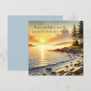 Serene Lake & Quote Mitteilungskarte