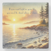 Serene Lake & Quote Steinuntersetzer (Vorderseite)