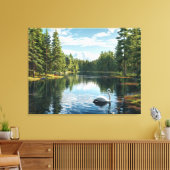 Serene Lake Scene mit Swan Leinwanddruck (Insitu (Wohnzimmer))