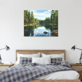 Serene Lake Scene mit Swan Leinwanddruck (Insitu (Schlafzimmer))