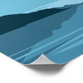 Serene Lake with Mountains Landschaft - Minimalist Poster (Ecke)