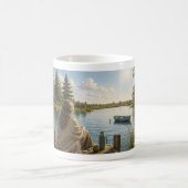 Serene Lakeside Botanical Nature Meditation Mug Kaffeetasse (Mittel)