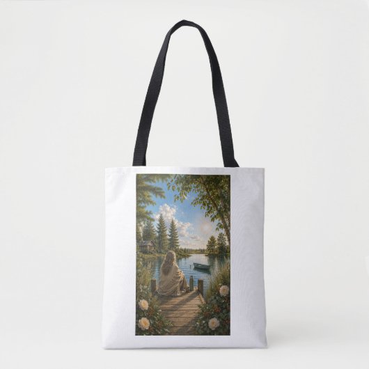 Serene Lakeside Botanical Nature Tote Bag Tasche (Vorderseite)