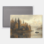 Serene Lakeside Cabin Kühlschrank Magnet (Vorderseite/Rückseite)