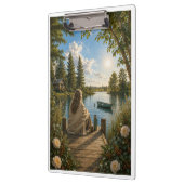 Serene Lakeside Notebook | Peaceful Nature & Cotta Klemmbrett (Links)