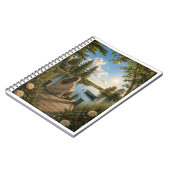 Serene Lakeside Notebook | Peaceful Nature & Cotta Notizblock (Linke Seite)