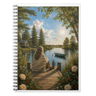 Serene Lakeside Notebook | Peaceful Nature & Cotta Notizblock