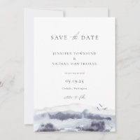 Serene Landscape Watercolor Save the Date Foto