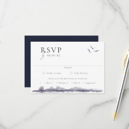Serene Landscape Watercolor Wedding RSVP Karte