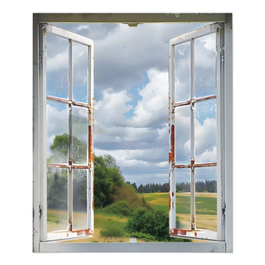 Serene Landscape Window View Fotodruck (Vorne)
