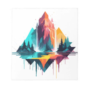 Serene Landschaft Ruhe Stille Naturgebirge Notizblock