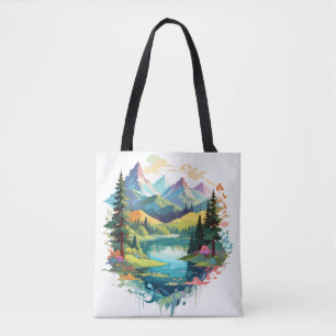 Serene Landschaft Ruhe Stille Naturgebirge Tasche