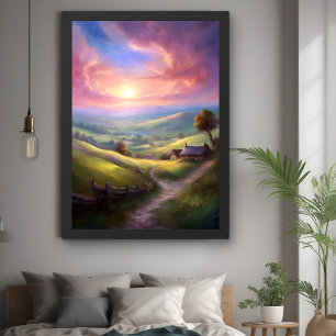 Serene Landschaft Sunrise Friedliche Landschaft Ar Poster