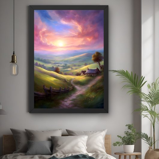 Serene Landschaft Sunrise Friedliche Landschaft Ar Poster