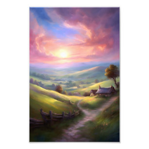 Serene Landschaft Sunrise Friedliche Landschaft Fotodruck