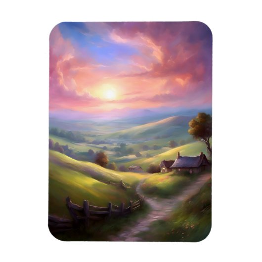 Serene Landschaft Sunrise Friedliche Landschaft Magnet (Vertikal)