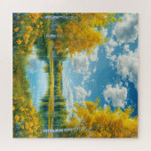 Serene Landschaftliche Seenlandschaft mit gelbem F Puzzle (Horizontal)
