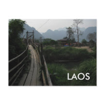 Serene Laos Mountain, Fluss, Bridge Südostasien