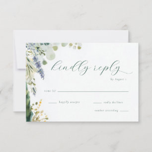 Serene Lavendel-Aquarell-Blumen RSVP Karte