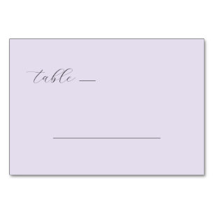 Serene Lavendel-Minimalist-Tischkarte Tischnummer