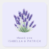 Serene Lavender Botanical Watercolor Bouquet Quadratischer Aufkleber (Vorderseite)
