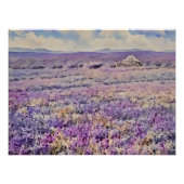 Serene Lavender Fields: A Watercolour Dream Fotodruck (Vorne)