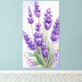 "Serene Lavender" - Minimalist Botanical Wall Art  Leinwanddruck (Insitu (Holzboden))