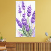 "Serene Lavender" - Minimalist Botanical Wall Art  Leinwanddruck (Insitu (Wohnzimmer))