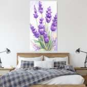 "Serene Lavender" - Minimalist Botanical Wall Art  Leinwanddruck (Insitu (Schlafzimmer))