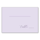 Serene Lavender Minimalist Line Tischnummer (Vorderseite)
